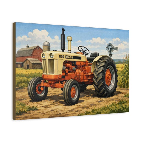 Case 830 Vintage Farm Tractor Canvas Print | Matte Stretched Wall Art | Ready to Hang