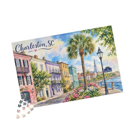 Charleston SC Waterfront Jigsaw Puzzle – 1014 Piece Coastal Cityscape Art (Pieces Included)