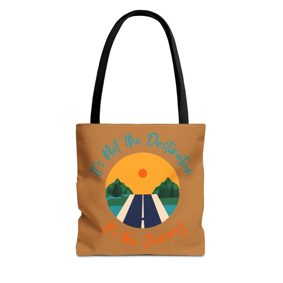 Elegant Travel-Inspired Canvas Tote Bag | Inspirational Quote Shoulder Carry-All for Women