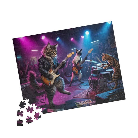 Rock Band Cats Puzzle 110-520 Piece | Concert Cat Musicians Jigsaw