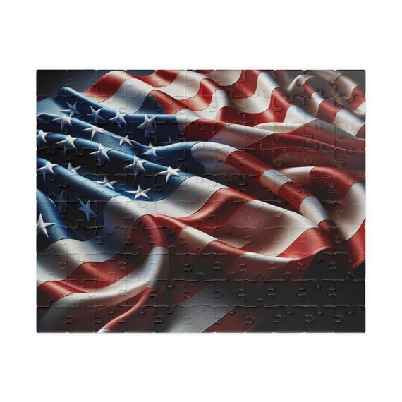 American Flag Puzzle | Patriotic Home Decor, Gift for Veterans, Family Game Night, USA Pride, Independence Day