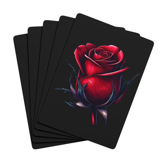 Rose & Ace of Spades Playing Cards: Unique Card Game Set