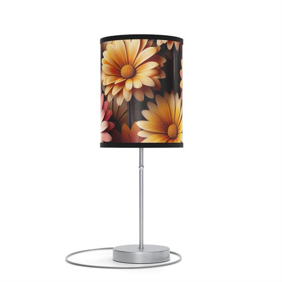 Floral Desk Lamp - Brighten Your Space with Vintage Daisy Design, Home Decor, Gift for Her, Bedroom Lighting, Study Lamp, Vibrant Flowers