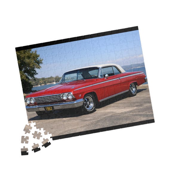 1962 Red Chevy Impala Jigsaw Puzzle Vintage Classic Car 110 252 520 Pieces Gift