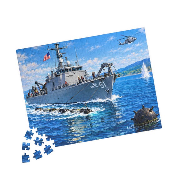 Navy Patrol Ship at Sea Puzzle | Maritime Ocean Scene