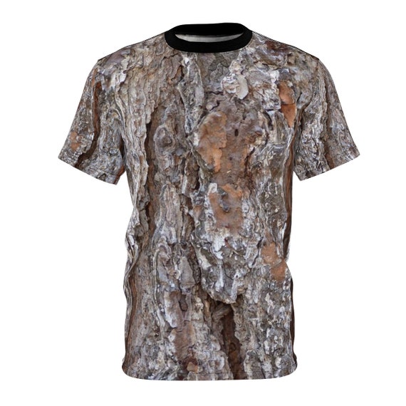 Camo Tee Shirt with PineTree Bark Print