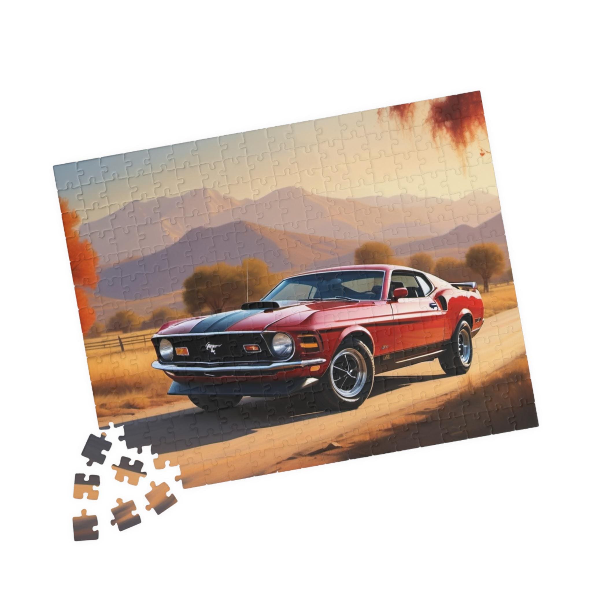 Vintage Red 1971 Ford Mustang Mach 1 Jigsaw Puzzle 110-520 Pieces