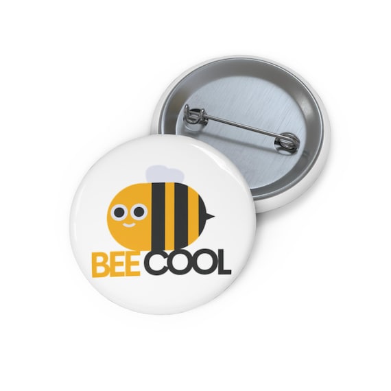Bee Cool Honeybee Button Pin: Fun Insect-Inspired Accessory for Clothing, Backpacks, and Gifts