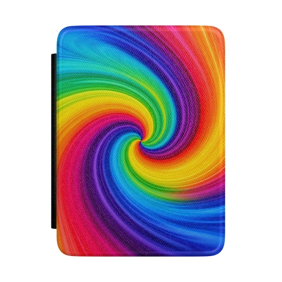 Rainbow Swirl Kindle Case | Psychedelic Spiral E-reader Cover