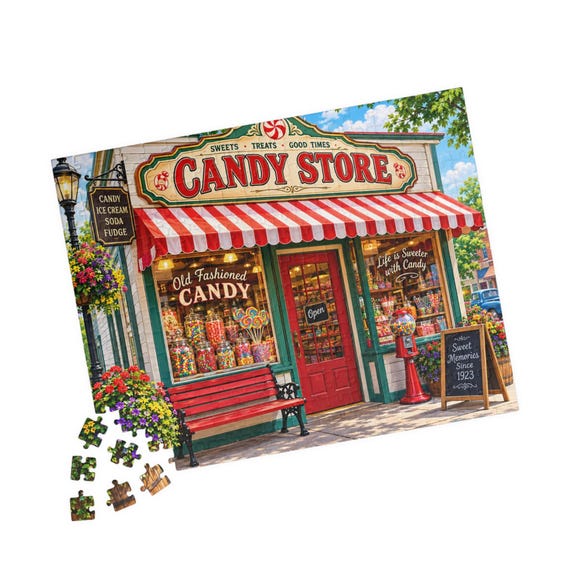 Vintage Candy Store Puzzle 110/252/520 Piece | Retro Sweet Shop Jigsaw