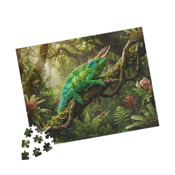 Chameleon Tropical Jungle Puzzle 110/252/520 Piece Rainforest Wildlife Jigsaw Nature Animal Art