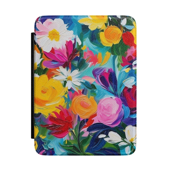 Colorful Floral Painting Kindle Case | Bright Bouquet eReader Cover