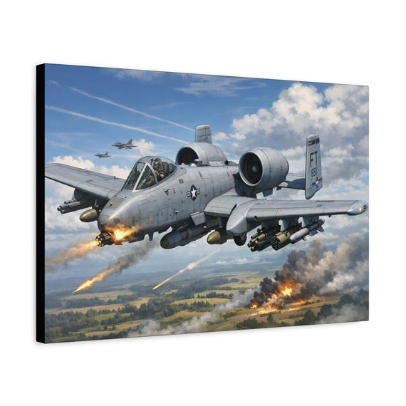 A-10 Warthog Close Air Support Canvas Print – Military Aircraft Art (Ready to Hang)