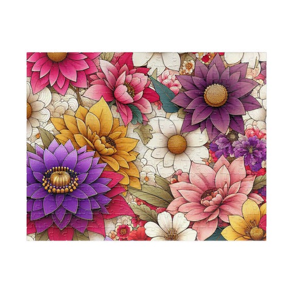Floral Art Jigsaw Puzzle: 110-520 Pieces, Colorful Home Decor, Relaxing Activity for Flower Enthusiasts