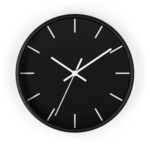 Minimalistisk svart väggklocka | Modern minimalistisk heminredning, tyst kvarts