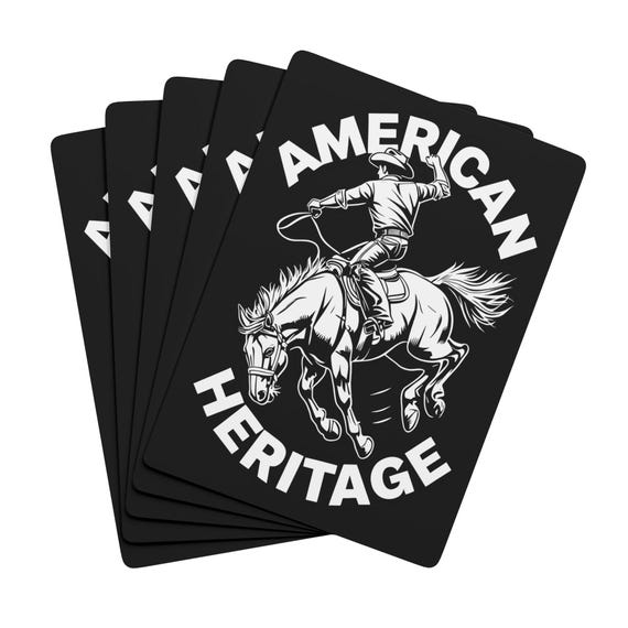 American Heritage Cowboy Poker Cards – Western Spade Design, 300 gsm Cardstock