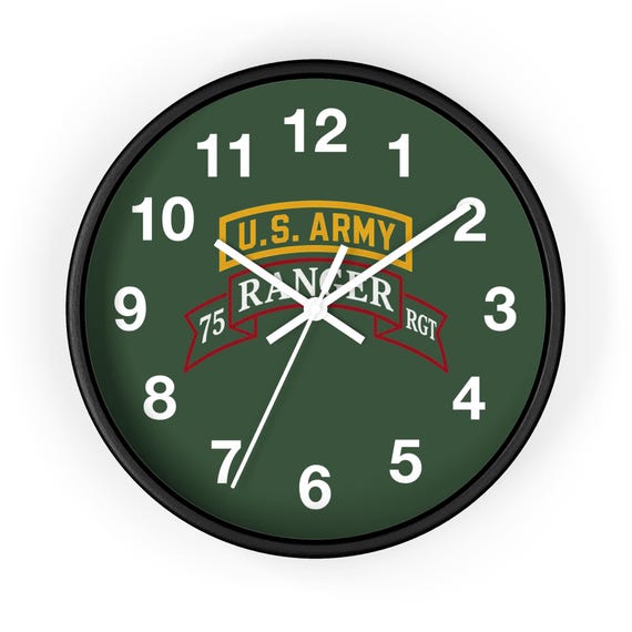 US Army Ranger Emblem Wall Clock | Military Badge Decor Gift for Veterans & Man Cave