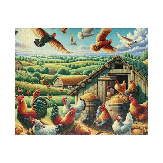 Farmyard Animals 520-Piece Jigsaw Puzzle: Family Game Night Gift for Country & Animal Enthusiasts