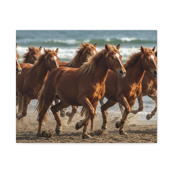 Beautiful Galloping Horses Canvas Print, Equestrian Wall Art, Home Decor, Animal Lover Gift, Rustic Farmhouse Decoration, Horse Themed Art