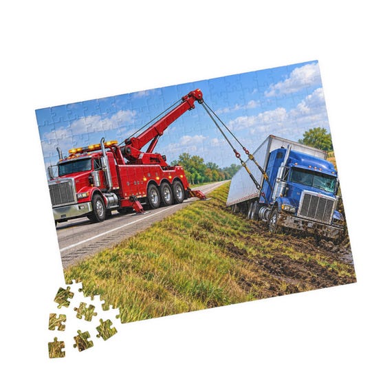 Tow Truck Recovery Scene Jigsaw Puzzle - 110/252/520 Pieces