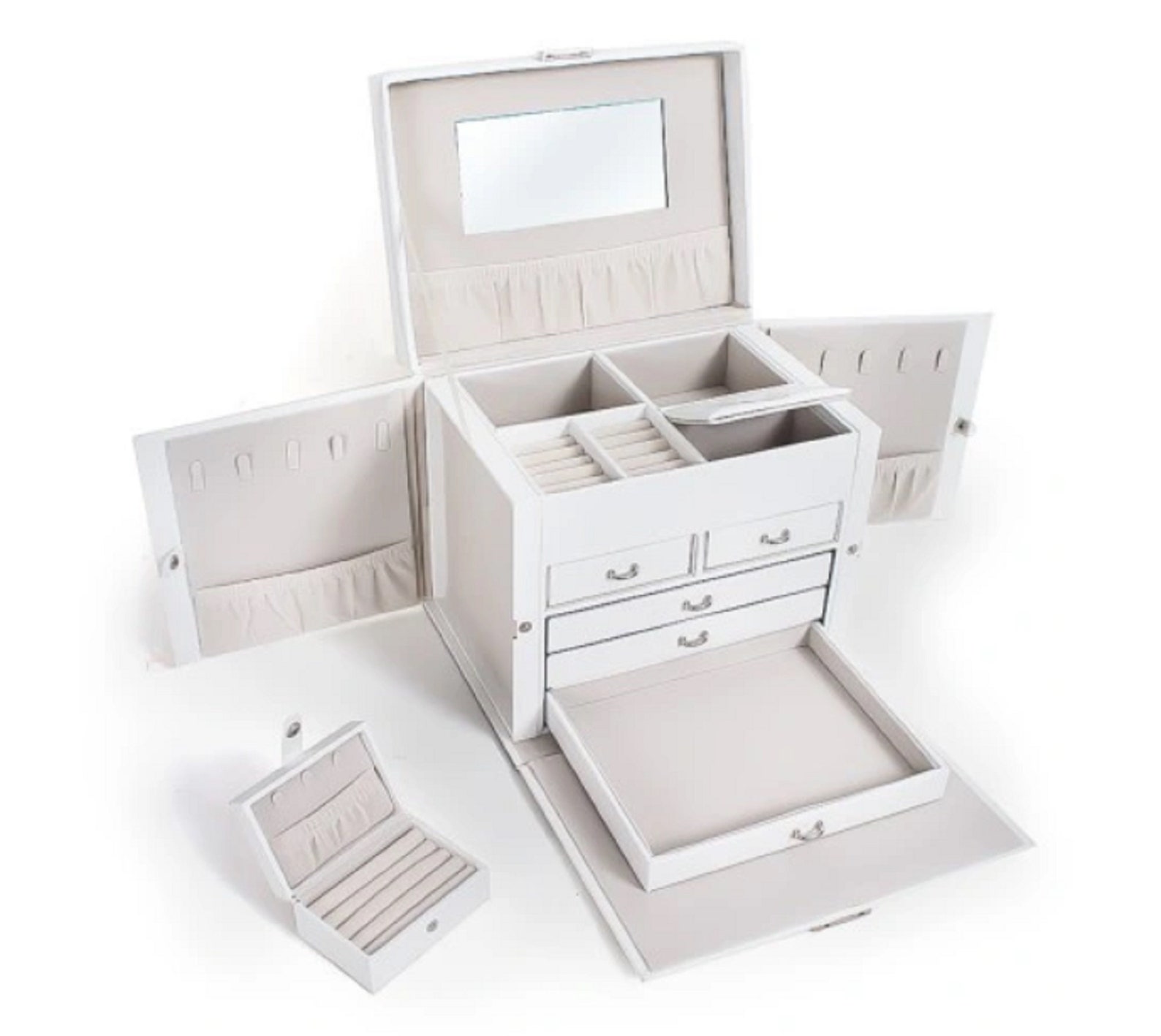 Large Luxury White Jewellery Leatherette Box With an Etsy