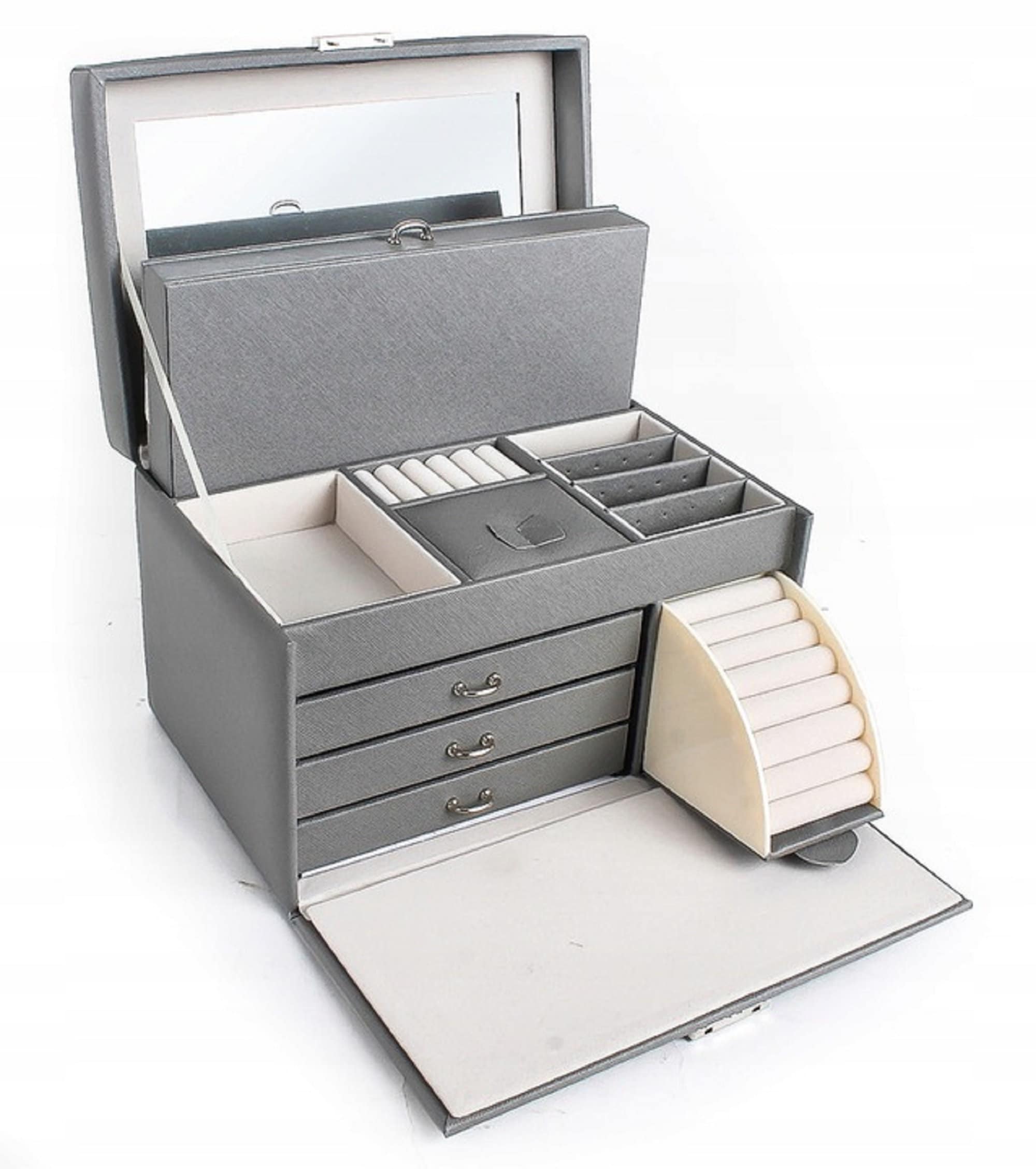 Luxury Grey Jewellery Leatherette Box with an additional Etsy