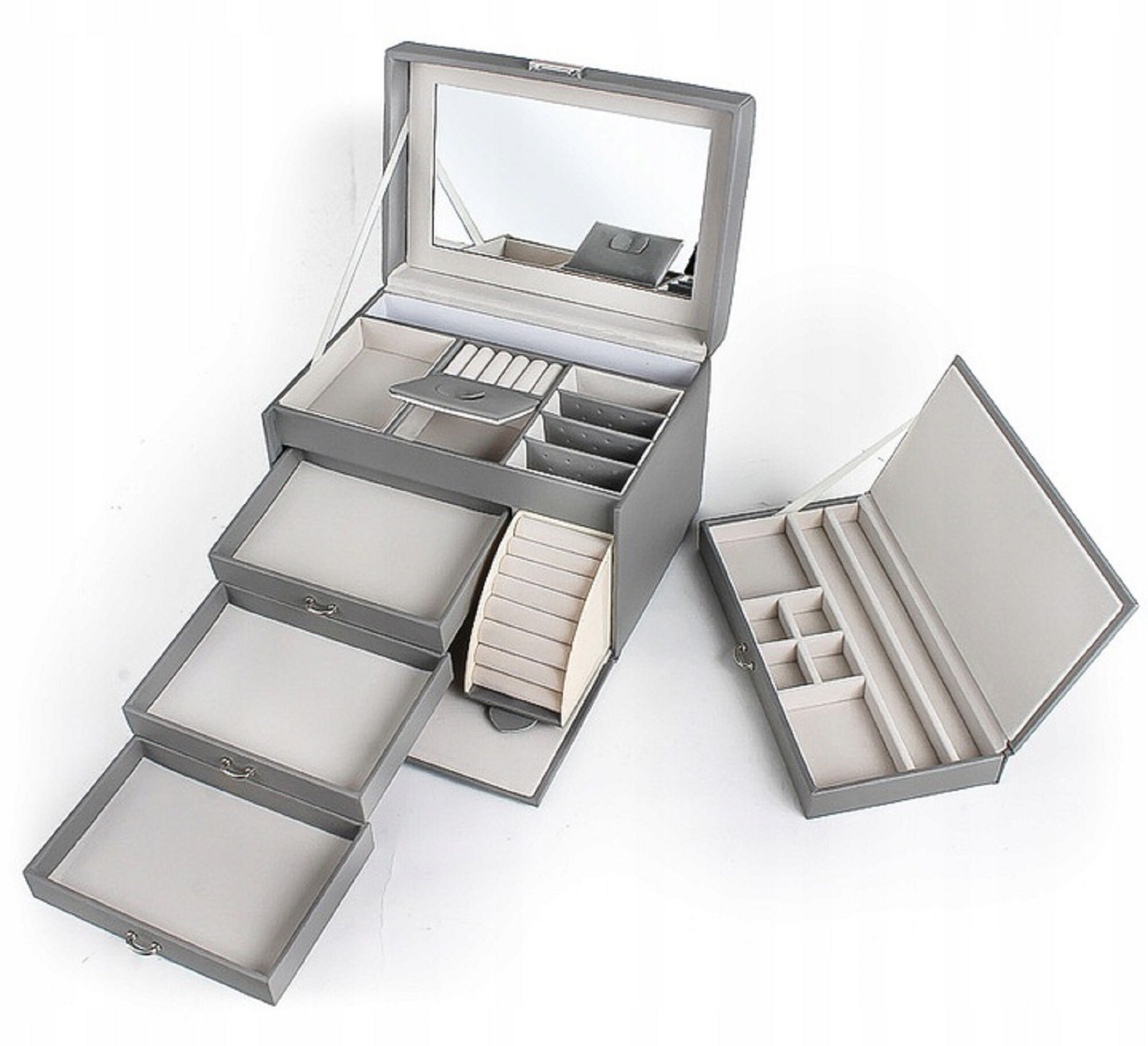 Luxury Grey Jewellery Leatherette Box with an additional Etsy