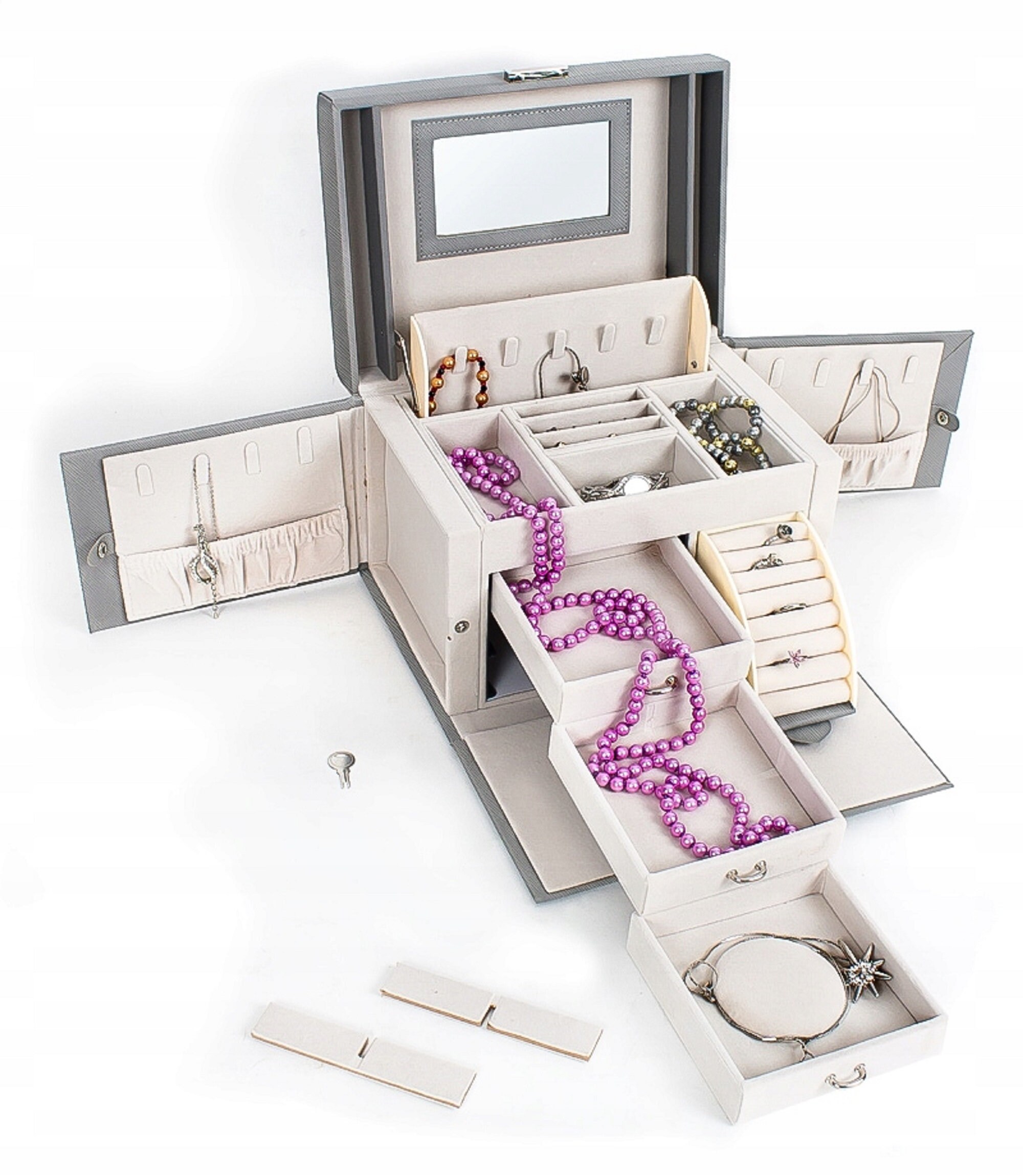 Luxury Grey Jewellery Leatherette Box / Multipurpose jewellery Etsy