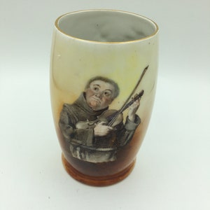 Limoges  Rare Hand-painted Monk Tankard with Dragon Handle