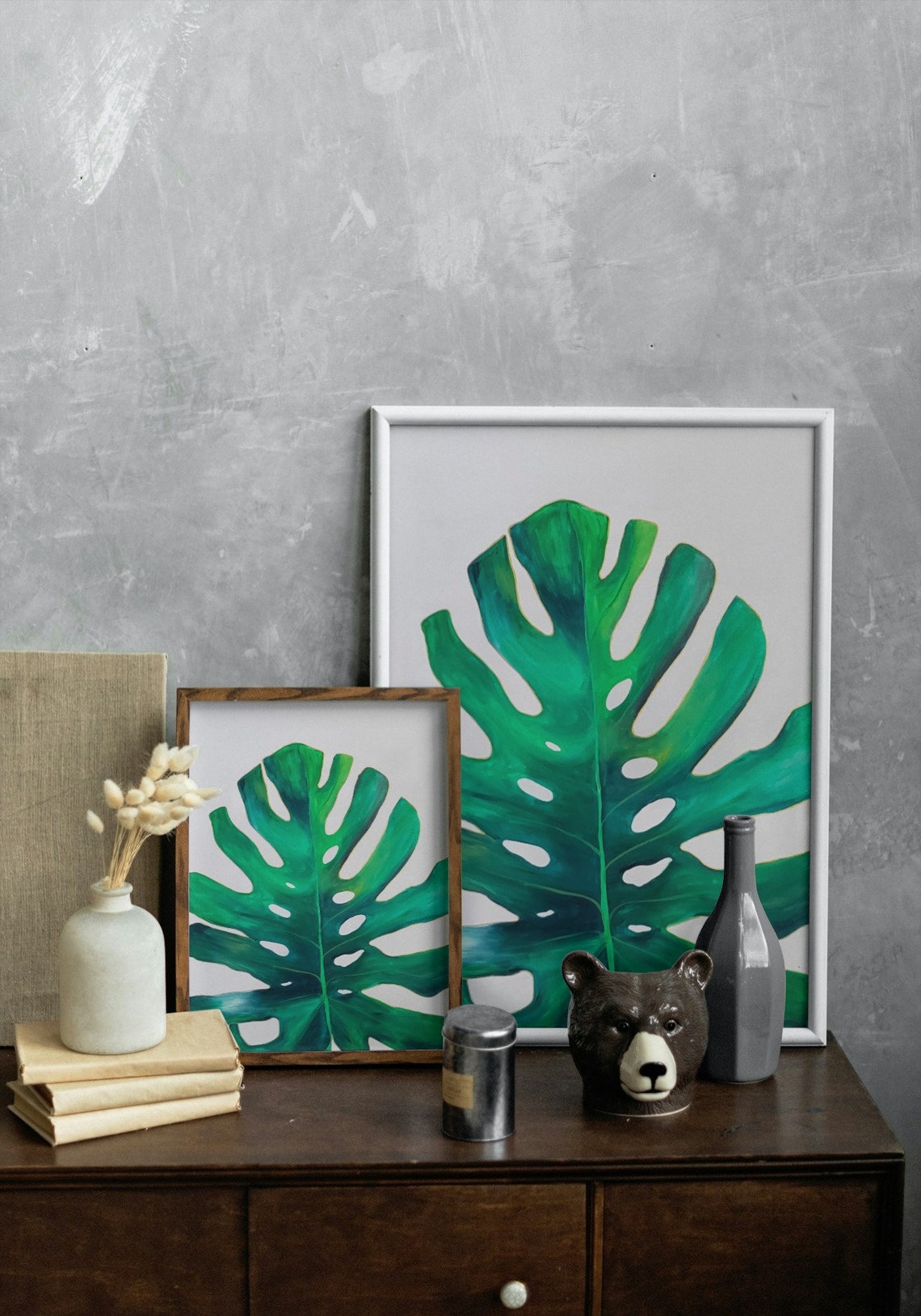Monstera Leaf Painting: Canvas Art Canvas Print Wall Art Home Decor ...