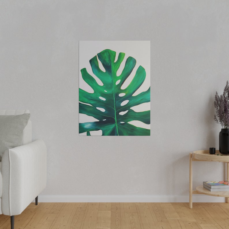 Monstera Leaf Painting: Canvas Art Canvas Print Wall Art Home Decor ...