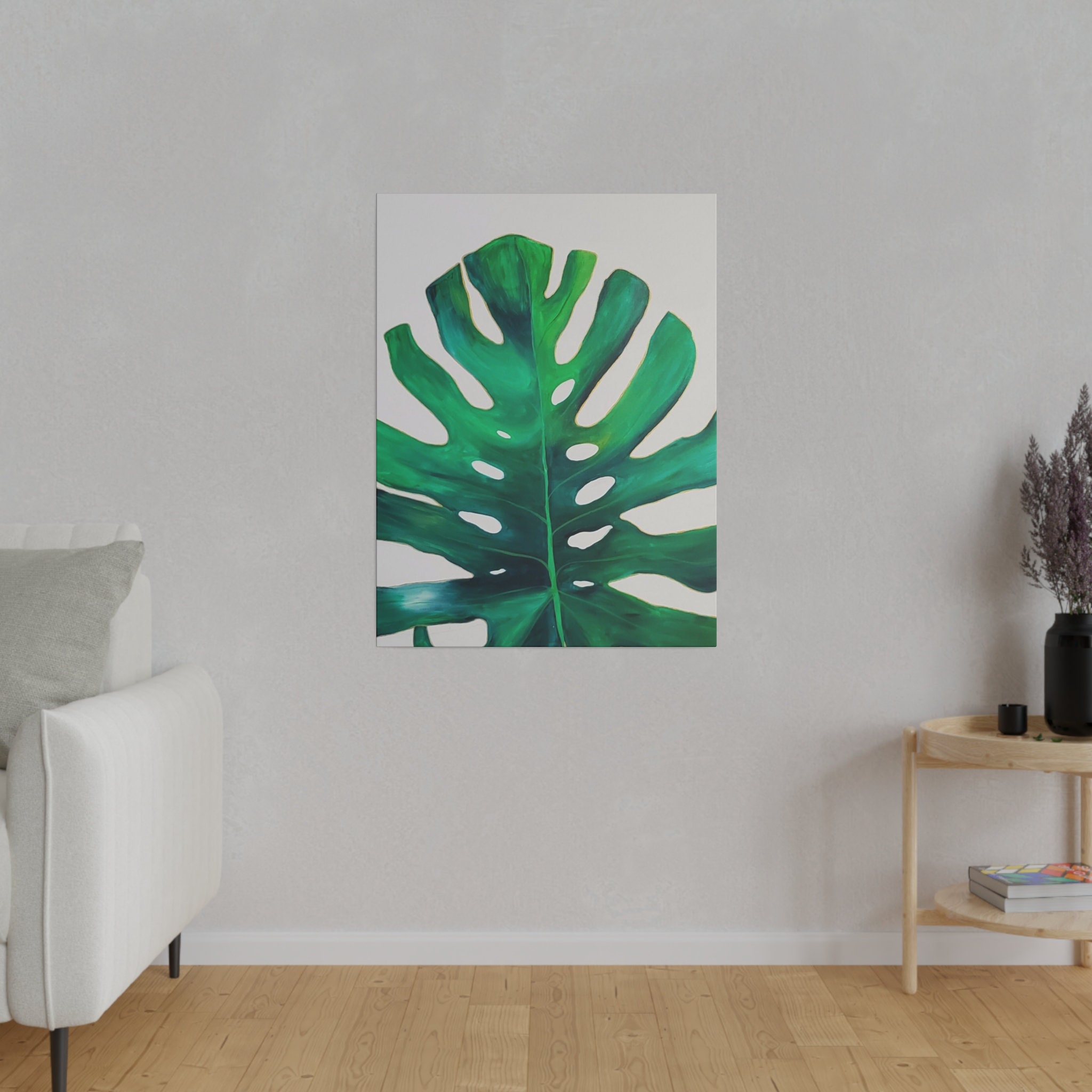 Monstera Leaf Painting: Canvas Art Canvas Print Wall Art Home Decor ...