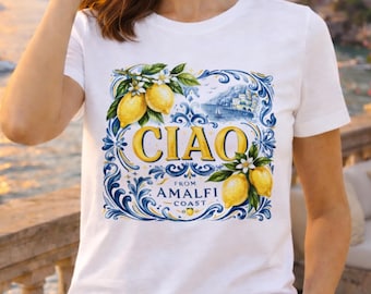 Ciao Amalfi Coast Lemon T-Shirt | Italian Summer Vacation Graphic Tee