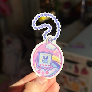 Tamagame Sticker | Nostalgischer Gaming Aufkleber, Digital Haustier Aufkleber, Wasserdichter Kawaii Haustier Aufkleber
