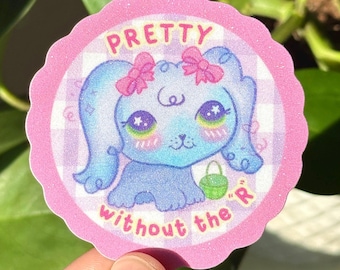 LPS Dog Glitter Sticker | Y2K Nostalgic Vinyl Decal