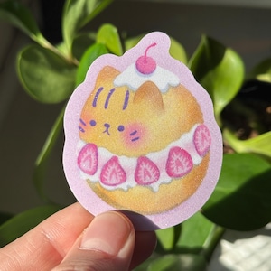 Pastry Cat Waterproof Sticker: Kawaii Chonk Foodimal Stationery