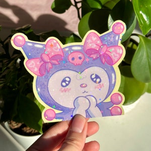 Böser Hase Auto Späher | Kawaii Bunny Peeker, niedlicher Autoaufkleber, Clown Anime wetterfester Aufkleber, UV-beständiger Aufkleber