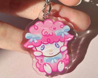 Rosa Lamm Acryl Anhänger: Kawaii Klavier Anhänger