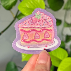 Strawberry Shortcake Sticker | Waterproof Sticker, Glitter Sticker, Phone Sticker, Kawaii Sticker