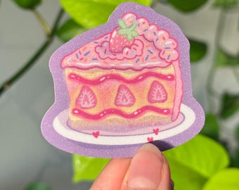 Strawberry Shortcake Sticker: Waterproof Glitter Vinyl Kawaii Decal