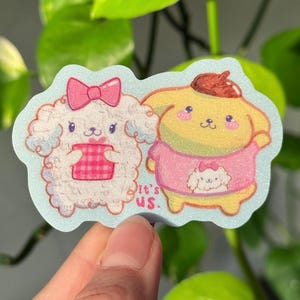 Sticker mignon chien chérie « C'est nous » | Chiens kawaii, autocollant couple, papeterie kawaii