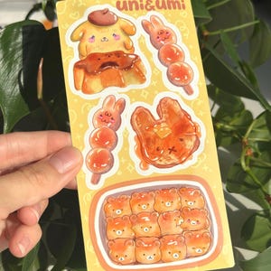 Süßer Gebäck-Aufkleber | Pudding Hund Briefpapier - Bärenbrot Leckereien - Kawaii Briefpapier