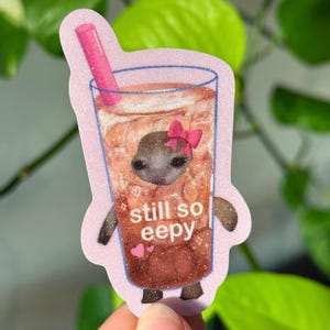 Sticker meme chat qui pleure | Sticker café, Sticker bouteille étanche, Sticker caféine, Chat rigolo endormi