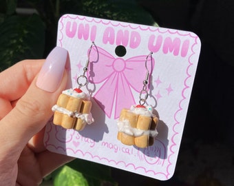 Handmade Cake Earrings: Polymer Clay Dessert Dangles