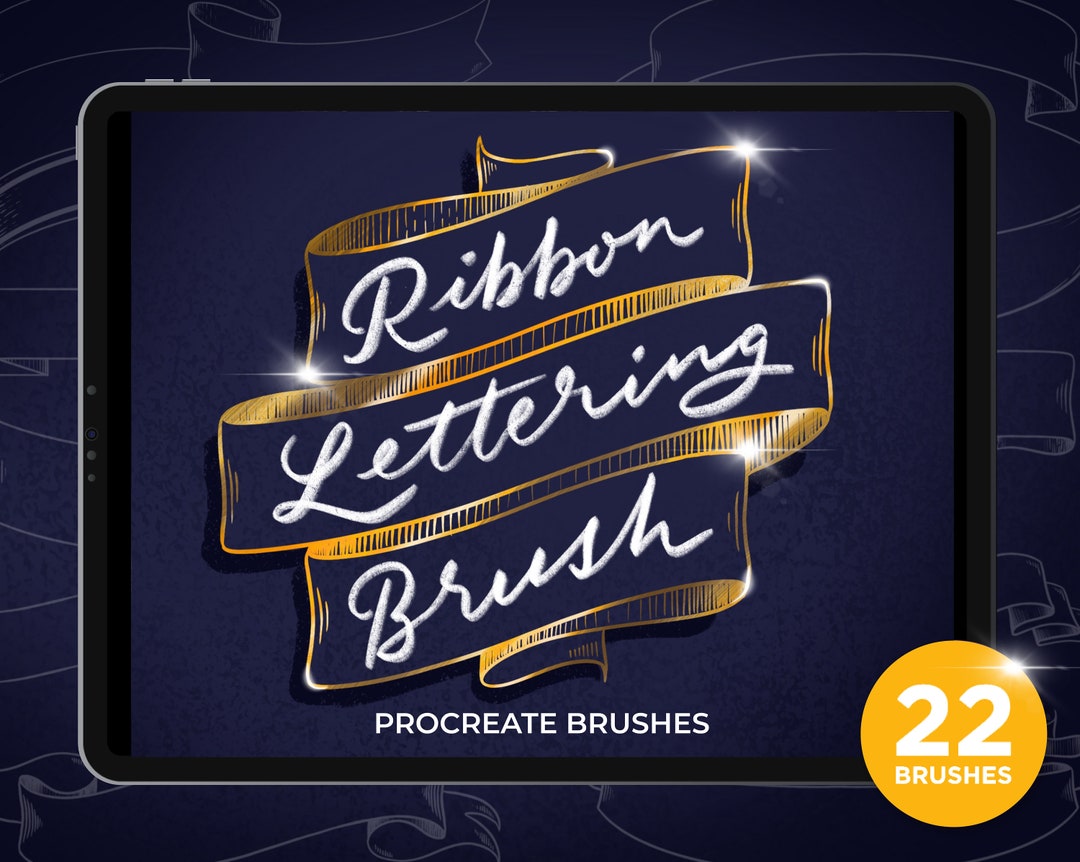 22 Ribbon Procreate Brushes - Stamps, Pinceles - Sellos De Banderines O ...