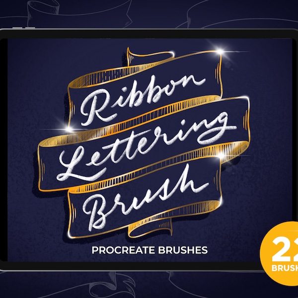 22 Ribbon Procreate Brushes - Stamps, pinceles - sellos de banderines o cintas, iPad, Brush - stamp Bundle. Perfect for your planner