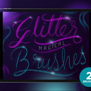 2 Glitter Magical Procreate Brushes, mirella or glitter brushes, iPad, Brush Bundle