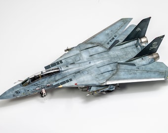 1:72, F14B Bombcat US Navy Fighter Aircraft Model Handmade, wonderfully painted and aged, finished item!