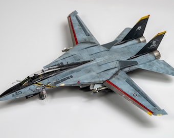 1:72, F14B Bombcat US Navy Fighter Aircraft Model Handmade, wonderfully painted and aged, finished item!