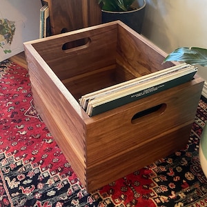 Dovetailed Vinyl Record Crates made in Walnut